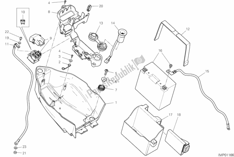 Todas las partes para Soporte De La Batería de Ducati Hypermotard 950 SP 2019